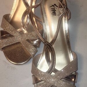 Gold Glitter Strappy Sandals